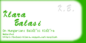 klara balasi business card